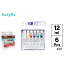Set 6 Culori Tempera Acrilica Main Paper 12 ml - Ideal pentru Pictura si Artizanat, Rezistenta la Apa
