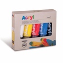 Set Tempera Acrilica Morocolor Primo 75 ml, Culori de Baza: Alb, Galben, Rosu, Albastru, Versatil si Durabil