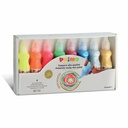 Tempera Morocolor cu mecanism control debit, 4 culori fluorescente si 4 culori metalice, ideala pentru proiecte artistice