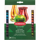 Creioane cerate ulei pastel DERWENT Academy, 24 culori, textura cremoasa, ideal pentru amestecare