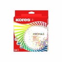 Creioane colorate Kores Kromas Triunghiulare 3 mm, 24 culori - Artisti si Entuziasti de Arta