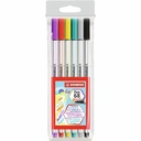 Set 6 markere Stabilo 68, varf pensula, culori vibrante pentru desen artistic