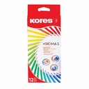 Creioane colorate Kores Kromas triunghiulare, 3 mm, 12 culori, pentru artisti si entuziasti de arta
