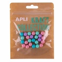 Set 25 Pungute cu Cleme Apli Kraft, Culori Pastelate, 80 Cleme Incluse