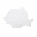 Sablon harta Romaniei Flaro, Plastic Durabil, 185 x 255 mm, Creare Copii Harta, Educativ