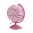 Glob PinkZoo 25 cm, Iluminat, Culoare Roz, Decor Feminin, Suport Plastic, Iluminare Halogen, Cadou Educational