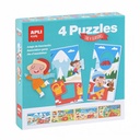 Set Puzzle Anotimpuri Apli, 4 Piese x 4, Dezvoltare Abilitati, 20,58 x 20,58 mm