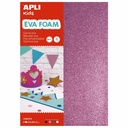 Set 4 coli APLI din spuma EVA cu sclipici, A4, grosime 2 mm, alb/negru/roz/albastru