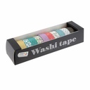 Set banda adeziva Creative Craft, 10 role washi tape, modele variate, DIY si craft