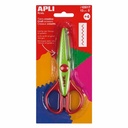 Foarfeca creativa Apli verde, 13 cm, taiere zig-zag pentru copii peste 4 ani
