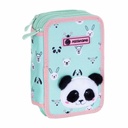 Penar scolar Astra Panda, 3 compartimente, echipat cu accesorii premium - Creioane, pixuri, foarfece, set de geometrie