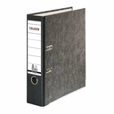 Biblioraft Falken marmorat, 80 mm, negru, capacitate 600 coli, mecanism metalic nichelat