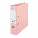 Biblioraft Esselte No.1 Power, PP/PP, A4, 75 mm, culoarea piersicii, rezistenta sporita, capacitate 500 coli, mecanism patentat, garantie 3 ani