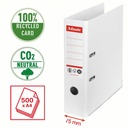 Biblioraft Esselte No.1 Power Recycled, A4, 75 mm, alb, Certificat FSC, Capacitate 500 coli, Mecanism No.1, 100% carton reciclat