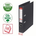 Biblioraft Esselte No.1 Power Recycled, A4, 50 mm, carton reciclat, negru, certificat FSC, capacitate 350 coli