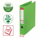 Biblioraft Esselte No.1 Power Recycled, A4, 50 mm, Verde, Carton Reciclat, Certificat FSC, Capacitate 350 coli