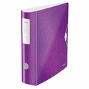 Biblioraft Leitz Active WOW 180°, A4, 75 mm, polyfoam, mov metalizat, mecanism 180°, capacitate 500 coli, garantie 5 ani