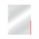 Folie protectie Esselte, A4, margine rosie, 100 bucati/set