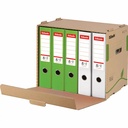Container de arhivare Esselte Eco pentru bibliorafturi, capacitate 5 bibliorafturi, suprapunere 3 containere, culoare naturala