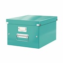 Cutie Leitz Click and Store Medie, Turcoaz, A4, Suprafata Laminata, Manere Metalice, Design Modern