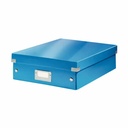 Cutie depozitare Leitz WOW Click & Store Organizer M, Albastru, Asamblare Usoara, Compartimentare Flexibila