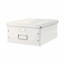 Cutie depozitare Leitz WOW Click & Store Marime L, Alb, Pliabila, Capacitate 18 kg, Design Modern